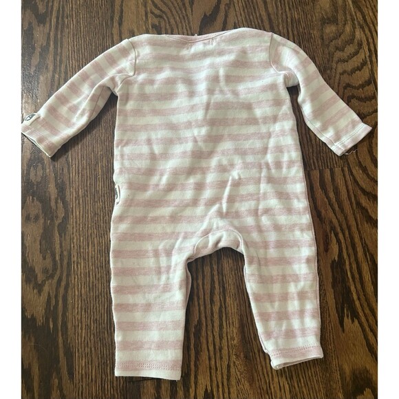 Rabbit and Bear Pink and White 100% Cotton Long Sleeve Jumpsuit Size 3-6 Months - Picture 2 of 6